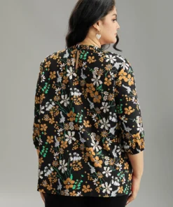 Floral Print Frill Trim Cut Out Blouse -Clothing Shop 453496252 yd 630d2ba0 4661 41a4 8c96 865f9ffa5291