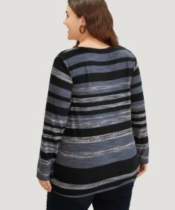 Striped Contrast V Neck T-shirt -Clothing Shop 453668521 fo 3b73b256 4652 4248 a7ff 24a07836aa35