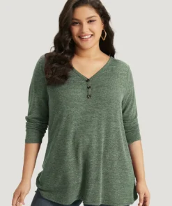 Heather Button Up Long Sleeve T-shirt 41 Heather Button Up Long Sleeve T-shirt -Clothing Shop 453910293 rt