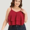 Plain Flutter Trim Tiered Cami Bodysuit 2 Plain Flutter Trim Tiered Cami Bodysuit -Clothing Shop 454829007 zb