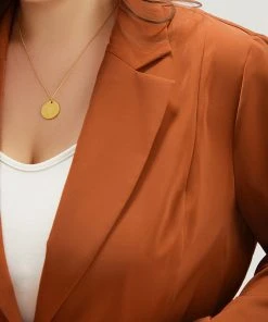 Solid Belted Suit Collar Blazer 18 Solid Belted Suit Collar Blazer -Clothing Shop 4561101 ul