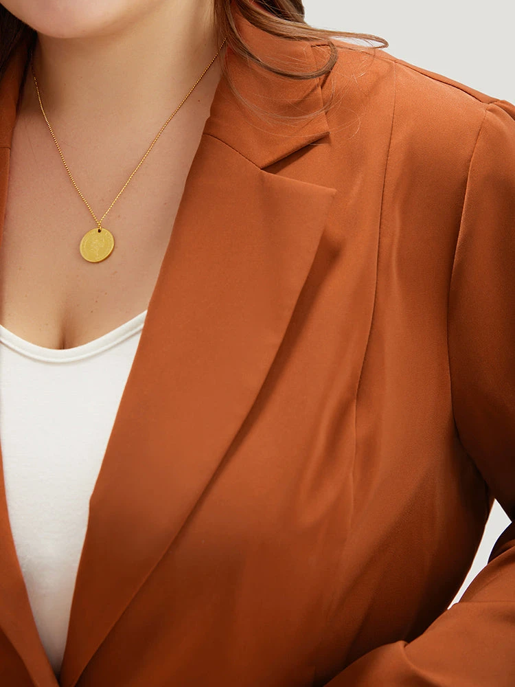 Solid Belted Suit Collar Blazer 10 Solid Belted Suit Collar Blazer - Image 8