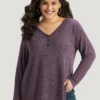 Heather Button Up Long Sleeve T-shirt