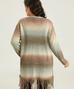 Ombre Fringe Trim Open Front Cardigan 12 Ombre Fringe Trim Open Front Cardigan -Clothing Shop 456422628 pm