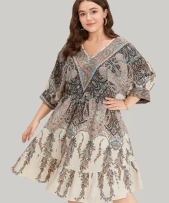 Bandana Print Pocket Elastic Waist Patchwork Dress -Clothing Shop 456685286 wj cddaa7ea 857b 4c62 9da6 dfb3cac39dfa