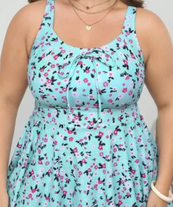 Ditsy Floral Knot Front Crossover Hanky Hem Swim Dress -Clothing Shop 457132752 xx cef19957 5660 4faa ad1e e3777372f617
