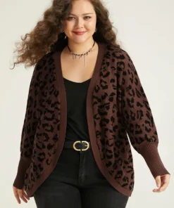 Supersoft Essentials Leopard Curved Hem Cardigan -Clothing Shop 457417760 os