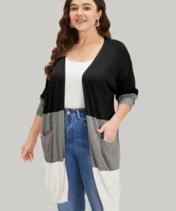 Supersoft Essentials Colorblock Pocket Tunic Cardigan -Clothing Shop 4583674 zh