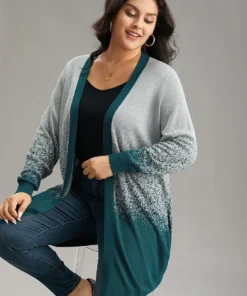 Ombre Heather Contrast Open Front Cardigan 11 Ombre Heather Contrast Open Front Cardigan -Clothing Shop 459505487 wq