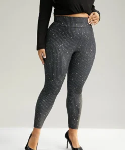 Striped & Star Print Elastic Waist Leggings -Clothing Shop 460503759 zl cd4ae6ec cba4 4ca1 8887 4eb070317f6c