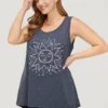 Sun Print High Low Hem Tank Top