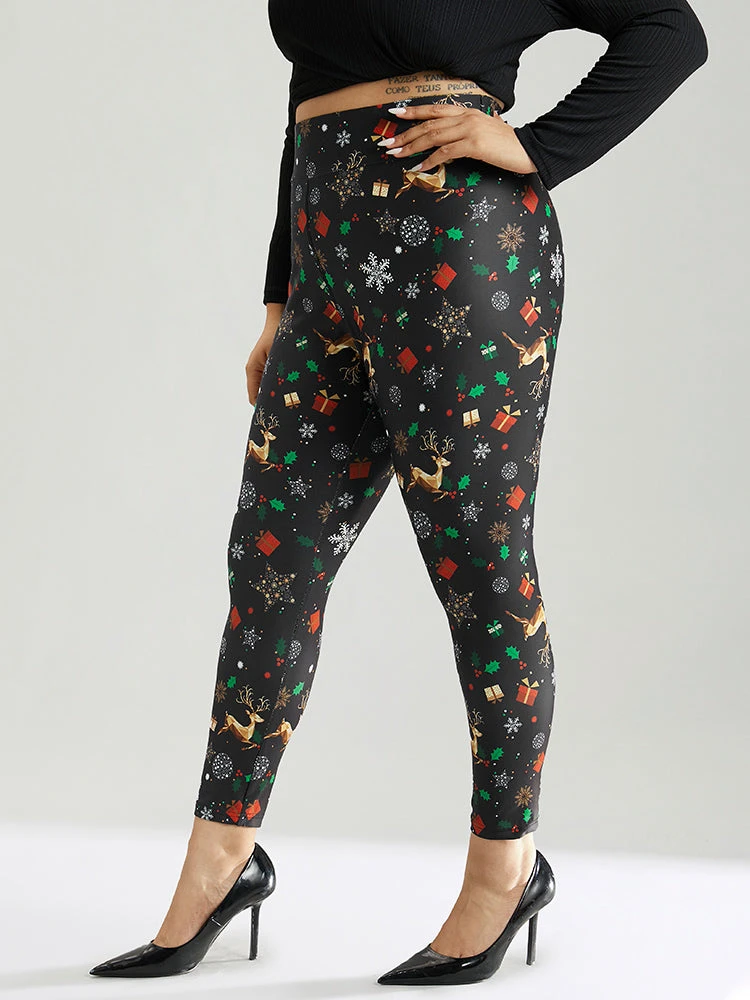 Christmas Print Elastic Waist Leggings 5 Christmas Print Elastic Waist Leggings - Image 3