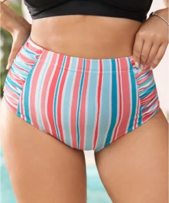 Colorful Striped Ruched Swim Bottom 12 Colorful Striped Ruched Swim Bottom -Clothing Shop 463948905 iu