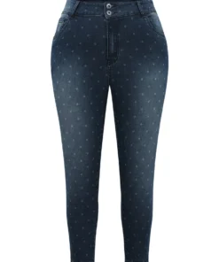 Polka Dot High Rise Very Stretchy Jeans 17 Polka Dot High Rise Very Stretchy Jeans -Clothing Shop 465861454 tq