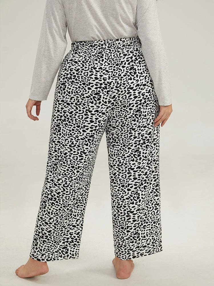 Halloween Leopard Print Elastic Waist Sleep Pants 4 Halloween Leopard Print Elastic Waist Sleep Pants - Image 2