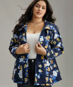 Boho Print Drawstring Hooded Zipper Jacket -Clothing Shop 467445000 cl