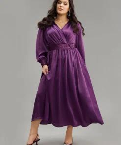 Plain Sequin Patchwork Texture Dress