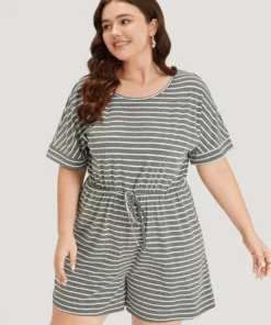 Striped Print Pocket Ties Elastic Waist Jumpsuit -Clothing Shop 468836665 td 824a2443 576d 418b adc0 0f233a1cc49d