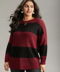 Sparkly Two Tone Colorblock Pullover