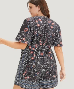 Bandana Print Belted Pocket Surplice Neck Romper -Clothing Shop 469971798 re 266f23c7 e9b1 4da3 9815 b5e38240ffa1