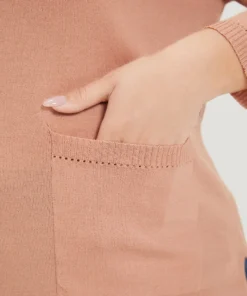 Solid Patched Pocket Split Side High Low Hem Pullover 20 Solid Patched Pocket Split Side High Low Hem Pullover -Clothing Shop 47004407 sq