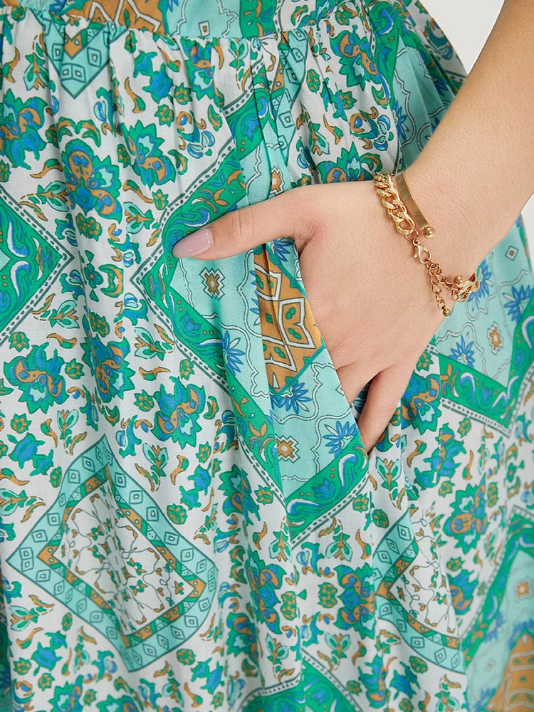 Bandana Print Overlap Collar Pocket Tank Dress 12 Bandana Print Overlap Collar Pocket Tank Dress - Image 10