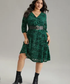 Silhouette Floral Print Surplice Neck Gathered Dress -Clothing Shop 472014778 oc 03a6439b ea1c 40c1 befb e5b5e7027bbd