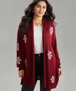Supersoft Essentials Snowflake Lapel Collar Cardigan