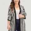 Striped Patchwork Contrast Open Front Kimono 2 Striped Patchwork Contrast Open Front Kimono -Clothing Shop 473546406 hv