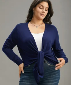 Supersoft Essentials Asymmetrical Hem Elastic Cuffs Cardigan