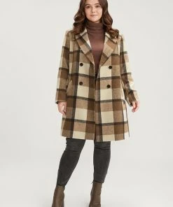 Plaid Suit Collar Double Breasted Pocket Blazer 12 Plaid Suit Collar Double Breasted Pocket Blazer -Clothing Shop 475621611 kk