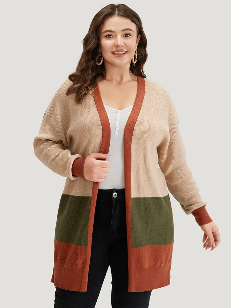 Colorblock Contrast Split Side Cardigan 7 Colorblock Contrast Split Side Cardigan - Image 5