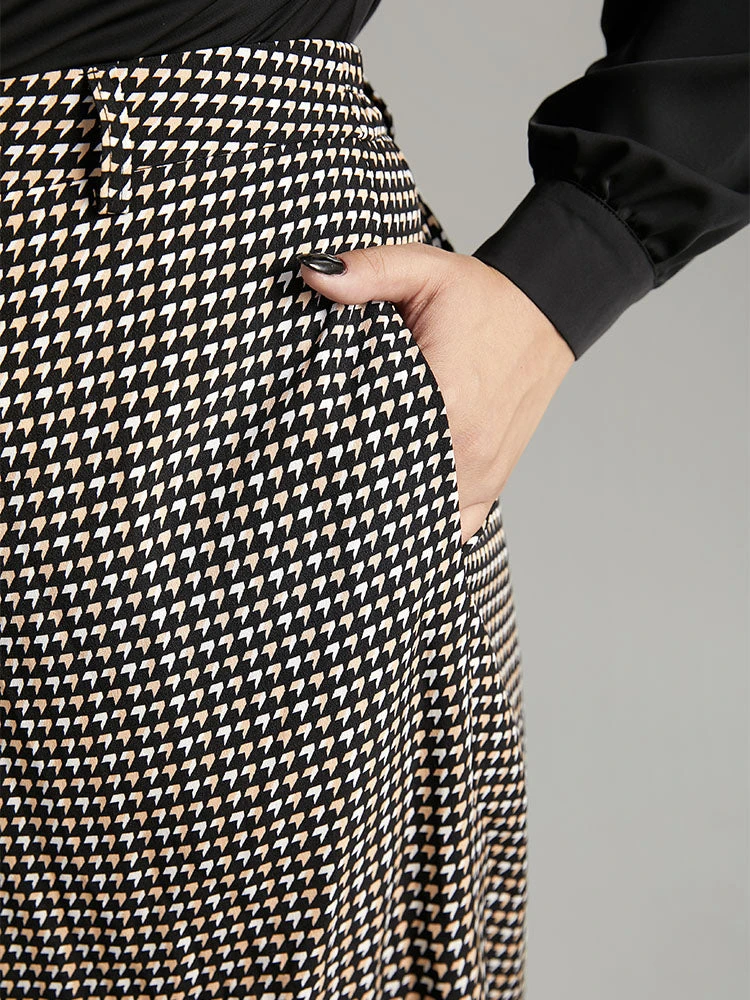 Houndstooth Elastic Waist Straight Leg Pants 8 Houndstooth Elastic Waist Straight Leg Pants - Image 6