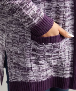 Heather Split Side Patched Pocket Cardigan -Clothing Shop 476338580 zc