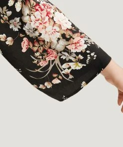 Boho Print Belted Open Front Kimono -Clothing Shop 477158776 kg