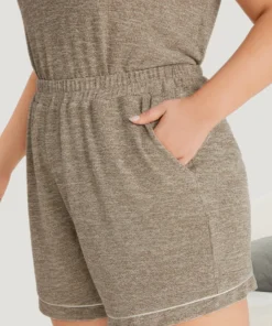 Contrast Seam Detail High Rise Sleep Shorts 11 Contrast Seam Detail High Rise Sleep Shorts -Clothing Shop 477310321 qn