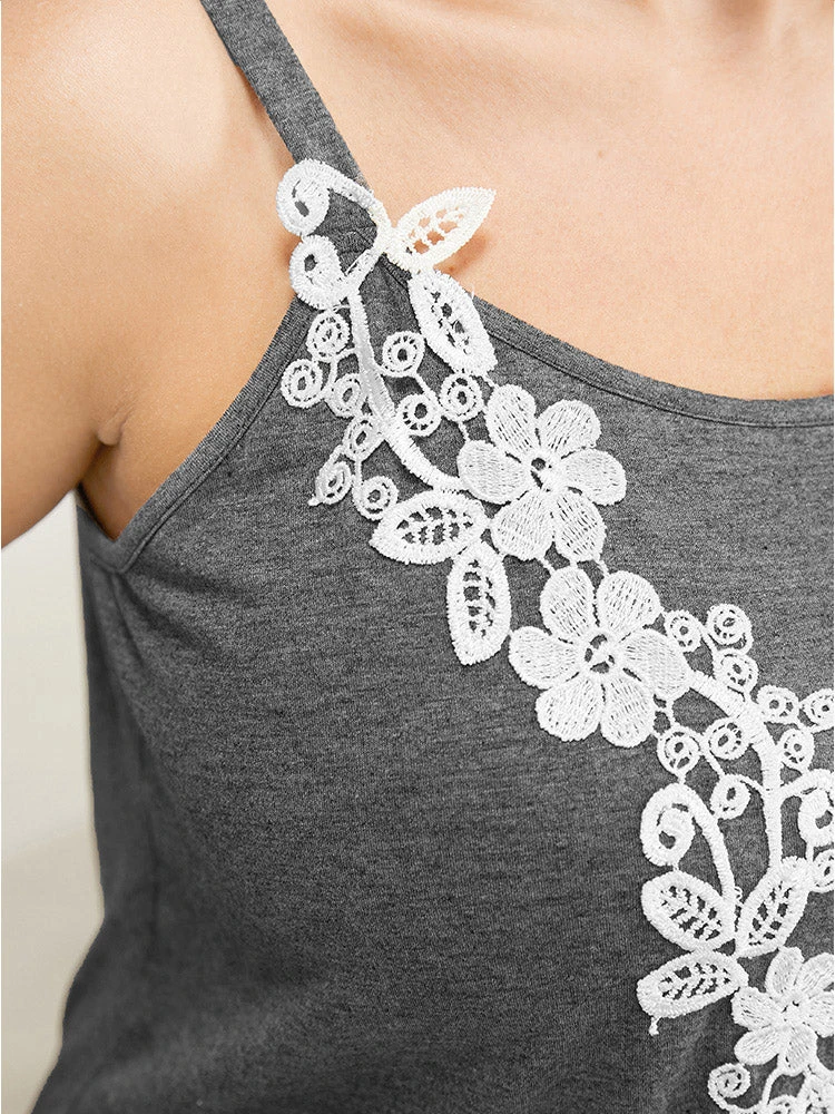 Solid Guipure Lace Sleep Cami Top 8 Solid Guipure Lace Sleep Cami Top - Image 6