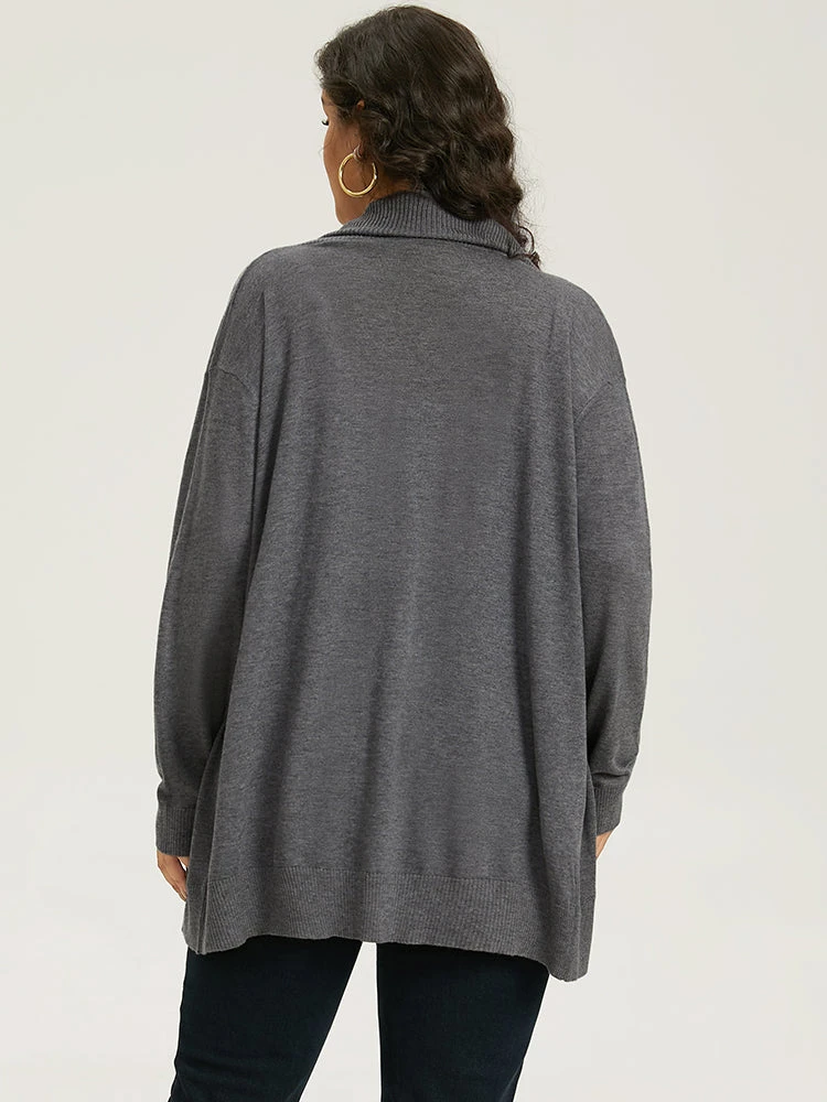 Supersoft Essentials Plain Texture Arc Hem Cardigan 4 Supersoft Essentials Plain Texture Arc Hem Cardigan - Image 2