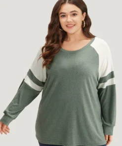 Colorblock Contrast Stitch Raglan Sleeve T-shirt -Clothing Shop 478714147 vp 8fe00660 89b2 405f 94fa 0a94fe9ce72c