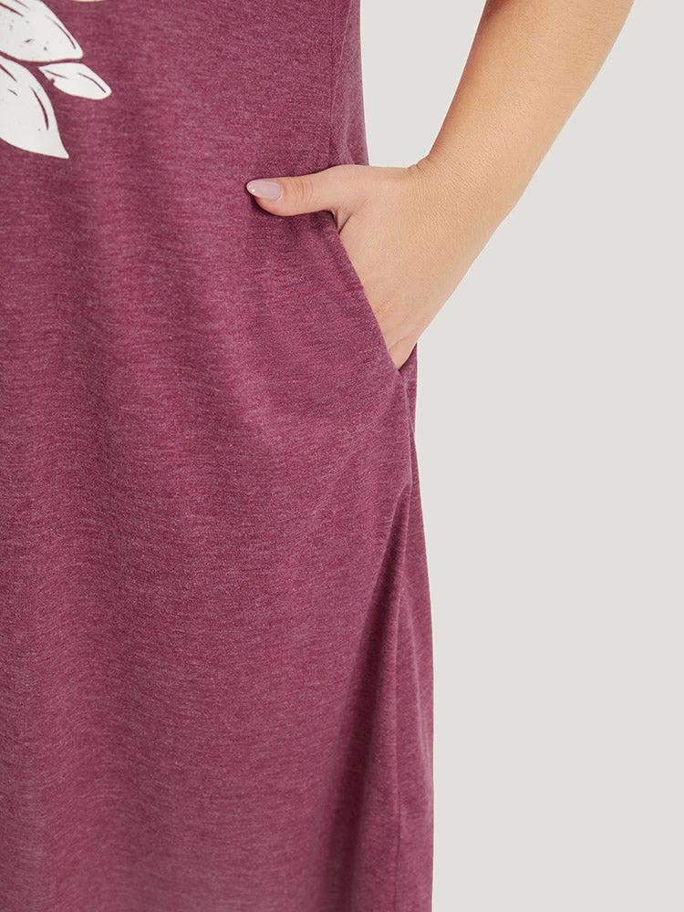 Supersoft Essentials Slogan & Sunflower Print Notched Pocket Dress 9 Supersoft Essentials Slogan & Sunflower Print Notched Pocket Dress - Image 7