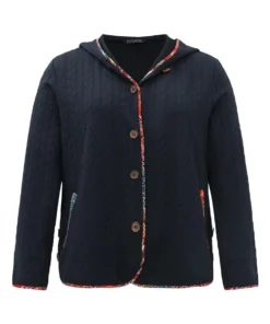 Texture Pocket Patchwork Button Detail Jacket 19 Texture Pocket Patchwork Button Detail Jacket -Clothing Shop 481809955 dl