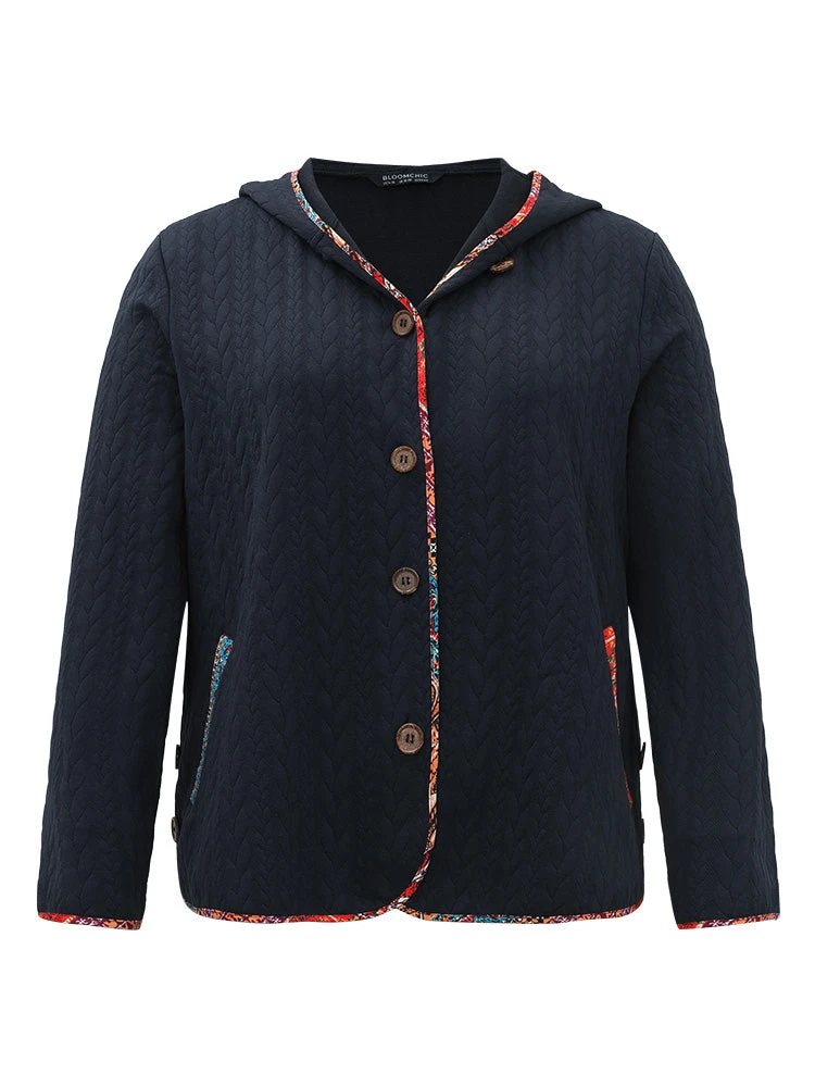 Texture Pocket Patchwork Button Detail Jacket 11 Texture Pocket Patchwork Button Detail Jacket - Image 9