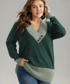 Supersoft Essentials Contrast Deep V Neck Button Detail Pullover 40 Supersoft Essentials Contrast Deep V Neck Button Detail Pullover -Clothing Shop 48201107 fh 3cad853e 6c9a 499e acbb 2834eb57e8fe