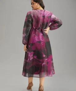 Floral Mesh Patchwork Pocket Elastic Waist Dress -Clothing Shop 482388325 lq ffff44ef 0c78 47e5 a8b7 10849f3f8390