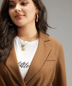 Anti-Wrinkle Drawstring Flap Pocket Blazer -Clothing Shop 483221162 fb