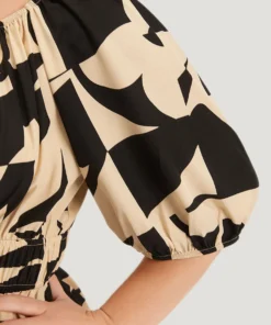 Geometric Shirred Pocket Elastic Waist Puff Sleeve Jumpsuit 15 Geometric Shirred Pocket Elastic Waist Puff Sleeve Jumpsuit -Clothing Shop 484552724 pl 784eba21 8756 4b95 bcbe 8a45cf573205