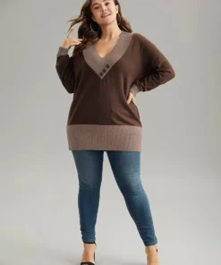 Supersoft Essentials Contrast Deep V Neck Button Detail Pullover 36 Supersoft Essentials Contrast Deep V Neck Button Detail Pullover -Clothing Shop 484722129 ry 7a6bedc7 3756 478b 859d 537a8668b59b