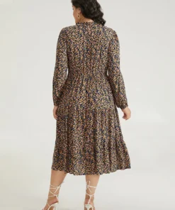 Ditsy Floral Shirred Pocket Pleated Frill Trim Dress -Clothing Shop 486011407 tk 6bf5124e af3f 4dfb adcc 8d5826a8a1c5