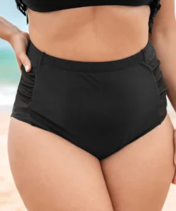 Mesh Patchwork High Waist Swim Bottom -Clothing Shop 486385717 ua