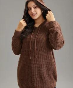 Solid Texture Hooded Drawstring Pullover 10 Solid Texture Hooded Drawstring Pullover -Clothing Shop 486529303 it